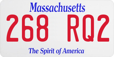 MA license plate 268RQ2