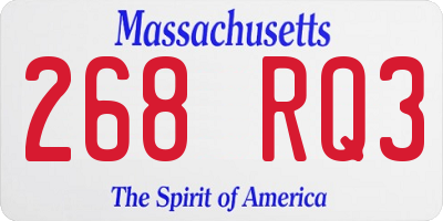 MA license plate 268RQ3