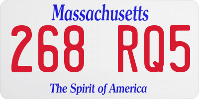 MA license plate 268RQ5