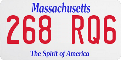 MA license plate 268RQ6