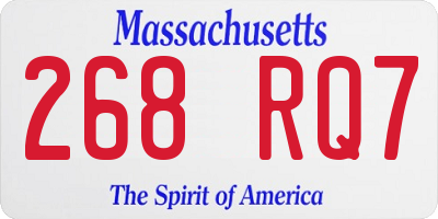 MA license plate 268RQ7