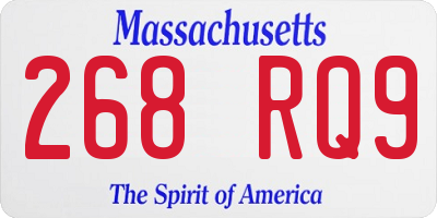 MA license plate 268RQ9