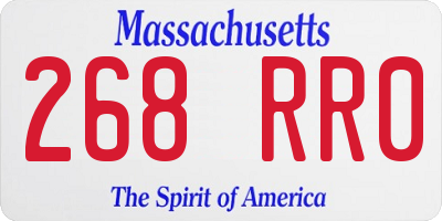 MA license plate 268RR0