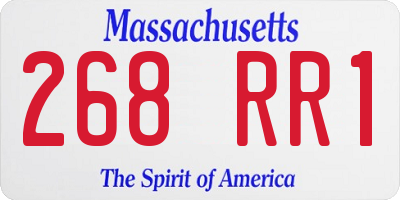 MA license plate 268RR1