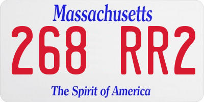 MA license plate 268RR2