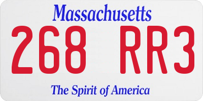 MA license plate 268RR3