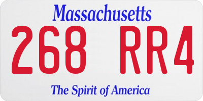 MA license plate 268RR4