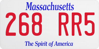 MA license plate 268RR5
