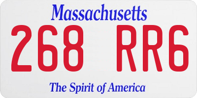 MA license plate 268RR6