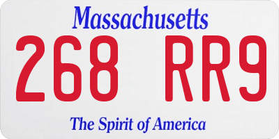 MA license plate 268RR9