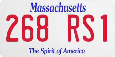 MA license plate 268RS1