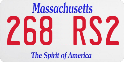 MA license plate 268RS2