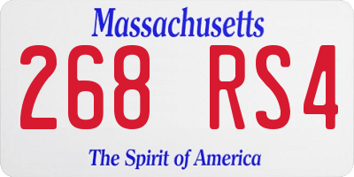 MA license plate 268RS4