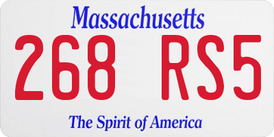 MA license plate 268RS5