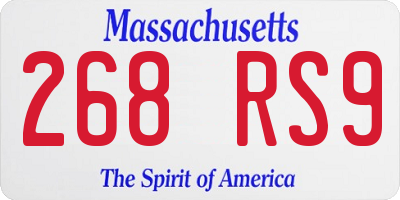 MA license plate 268RS9