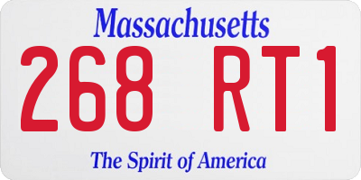 MA license plate 268RT1