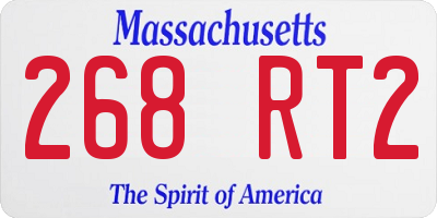 MA license plate 268RT2