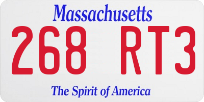 MA license plate 268RT3