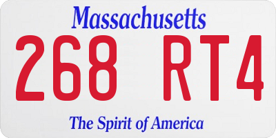 MA license plate 268RT4