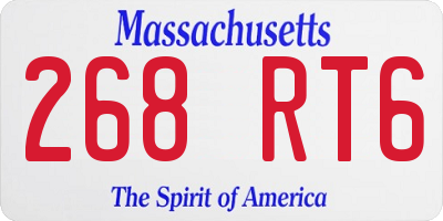 MA license plate 268RT6