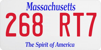 MA license plate 268RT7