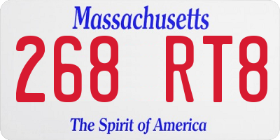 MA license plate 268RT8