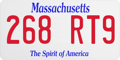 MA license plate 268RT9