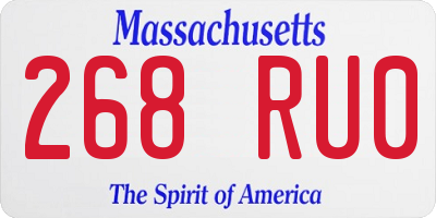 MA license plate 268RU0