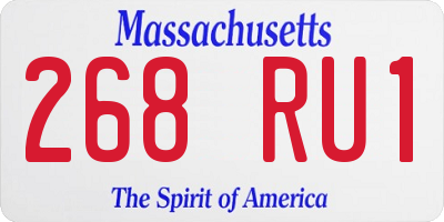 MA license plate 268RU1