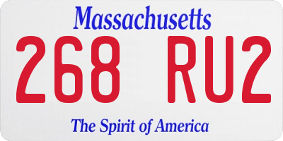 MA license plate 268RU2