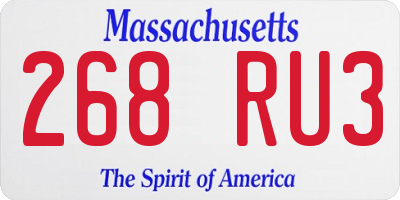 MA license plate 268RU3