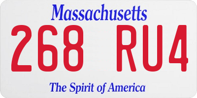 MA license plate 268RU4