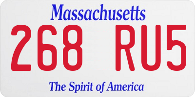 MA license plate 268RU5
