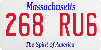 MA license plate 268RU6