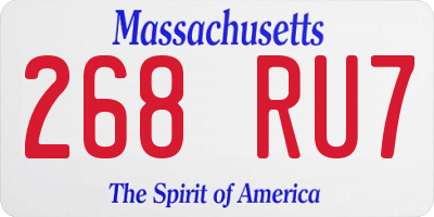 MA license plate 268RU7