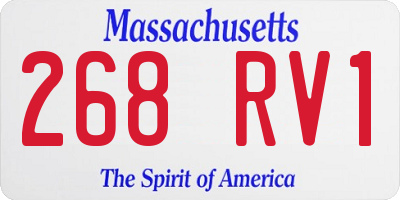 MA license plate 268RV1