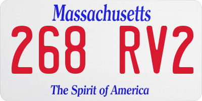 MA license plate 268RV2
