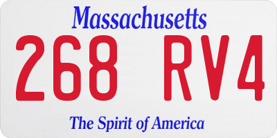 MA license plate 268RV4