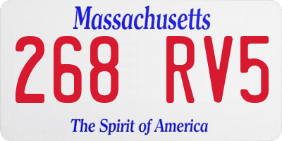 MA license plate 268RV5