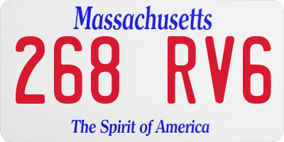 MA license plate 268RV6