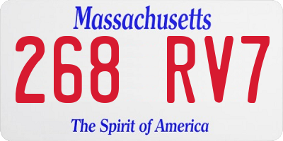 MA license plate 268RV7