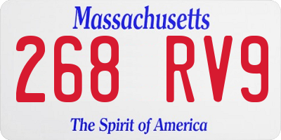 MA license plate 268RV9