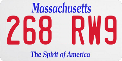 MA license plate 268RW9
