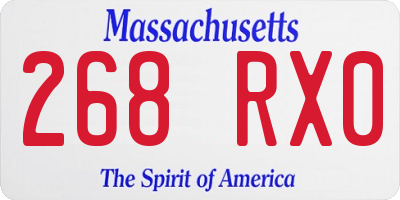 MA license plate 268RX0