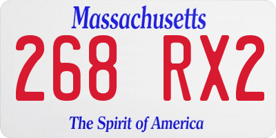 MA license plate 268RX2