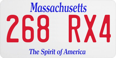 MA license plate 268RX4