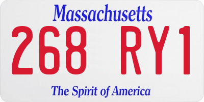MA license plate 268RY1