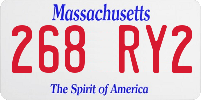 MA license plate 268RY2