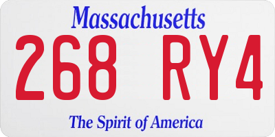 MA license plate 268RY4