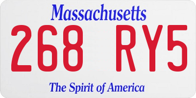MA license plate 268RY5